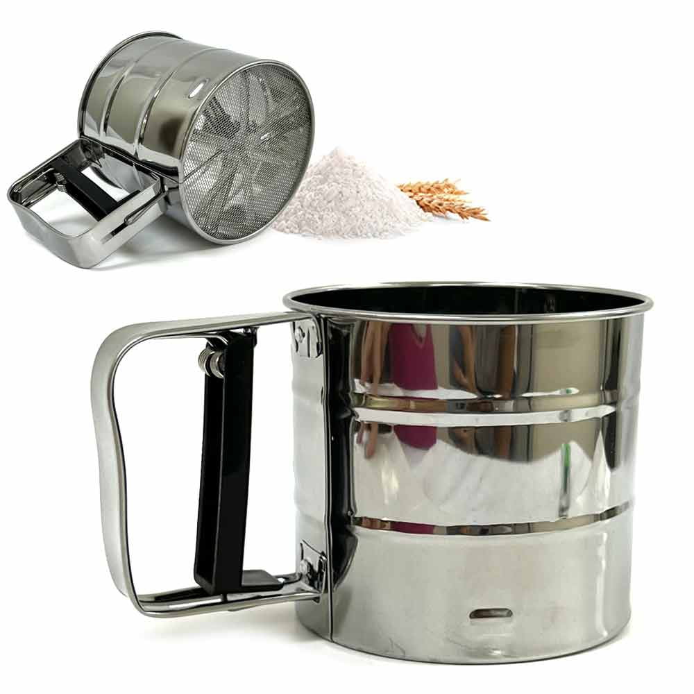 3 Cup Stainless Steel Flour Sifter Chef Craft Baking Mesh Powdered