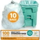 thumbnail image 1 of Bolsas de basura PlasticMill, 100 galones, transparentes, 10 unidades, 1.3 mil, 1 of 5