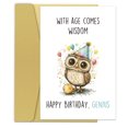 thumbnail image 1 of Tarjeta de felicitación Zoytonky divertida de cumpleaños con búho 20,3 x 13,5 cm, 1 of 6