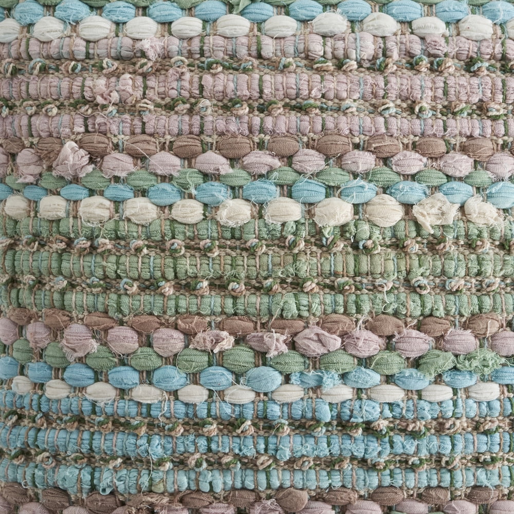 Ox Bay Drew 18" x 18" Green/Blue Striped Cotton Blend Adult Decorative Throw Pillow Cover