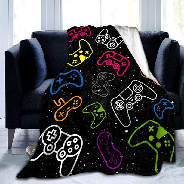 LHSHID Gaming Blanket Soft Flannel Gamer Video Games Merch Boys Girls Adults Gifts Home Decor for Sofa Travel 50x60in