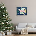 thumbnail image 2 of Joy Peace Love Dove Holly Sprig Holiday Graphic Art Luster Gray Framed Art Print Wall Art, 2 of 6