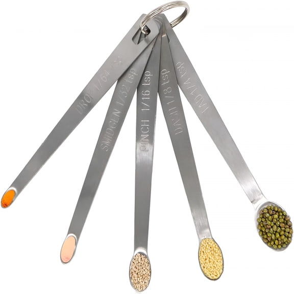 EXLEAF Mini Measuring Spoons Set,Heavy Duty Stainless Steel Teaspoon for Cooking and Baking,Suitable for Small Amount of Dry Or Liquid Ingredients and Spices
