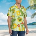 thumbnail image 5 of Easygdp Cartoon Dinosaurs Men's Hawaiian Shirts Print Lapel Short Sleeve for Beach, vacation, party, casual occasions - 3X-Large, 5 of 9