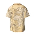thumbnail image 4 of Balery World Map Men's Casual Button Down Shirt Short Sleeve Textured Summer Cuban Beach Shirts-4X-Large, 4 of 7