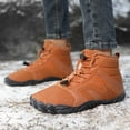 thumbnail image 2 of Womens Barefoot Wide Toe Snow Boots 2025 Winter Waterproof Non Slip Fleece Lined Zero Drop Hiking Fashion Sneakers Mid Calf Walking Combat Ankle Booties, 2 of 6