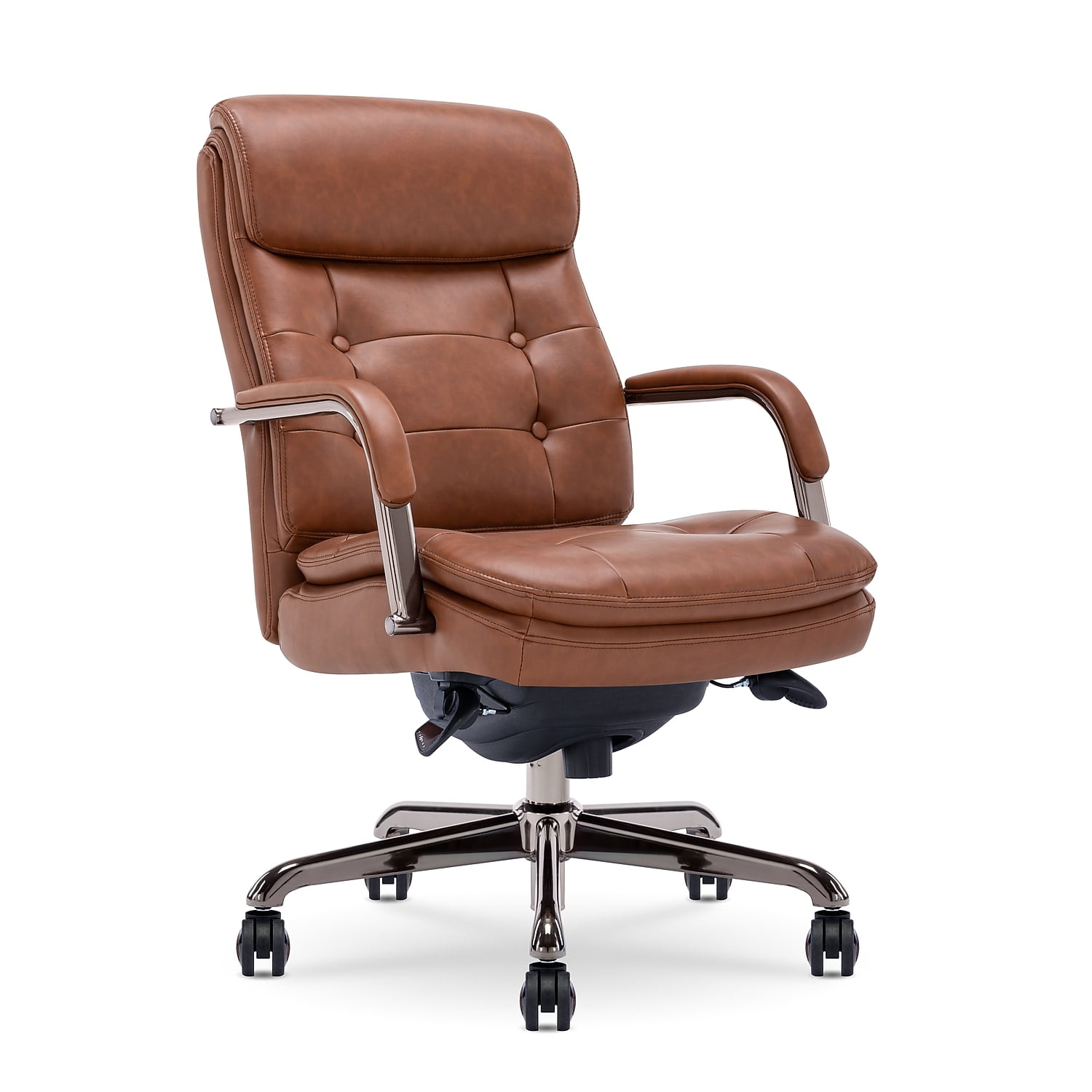 La-Z-Boy Nova Modern Faux Leather Executive Office Chair in Brown