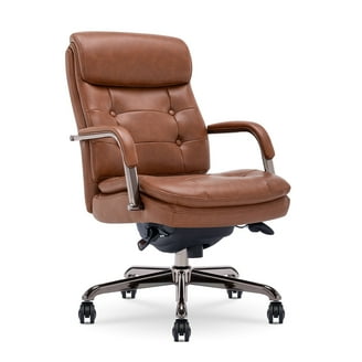 La-Z-Boy Nova Modern Faux Leather Executive Office Chair in Brown