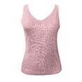 thumbnail image 3 of TYGHBN Women's Sequin V Neck Tank Top Glittering Evening Wear with Straps Top Women Running Tops Athletic Top Women Loose Sleep Crop Tops Women Tops Womens Top and Shorts Set for Women Big Tops, 3 of 4