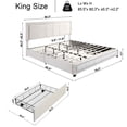 thumbnail image 4 of Upholstered Eastern King Size Platform Bed with LED Lights, Storage Bed with 4 Drawers, Beige color fabric, 4 of 5