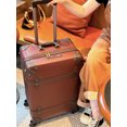 thumbnail image 4 of Maleta con ruedas pequeña para equipaje de mano de cuero ligero retro con 360 ° Maleta de viaje con diseño de moda con ruedas giratorias y cerradura TSA, 4 of 4