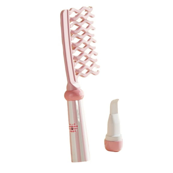 Upgraded Double Row Wave Tooth Volumizing Comb for Curly and Thick Hair, Reduces Static and Breakage, Anti-Slip Handle, Ideal Comb for All Hair Types,Pink