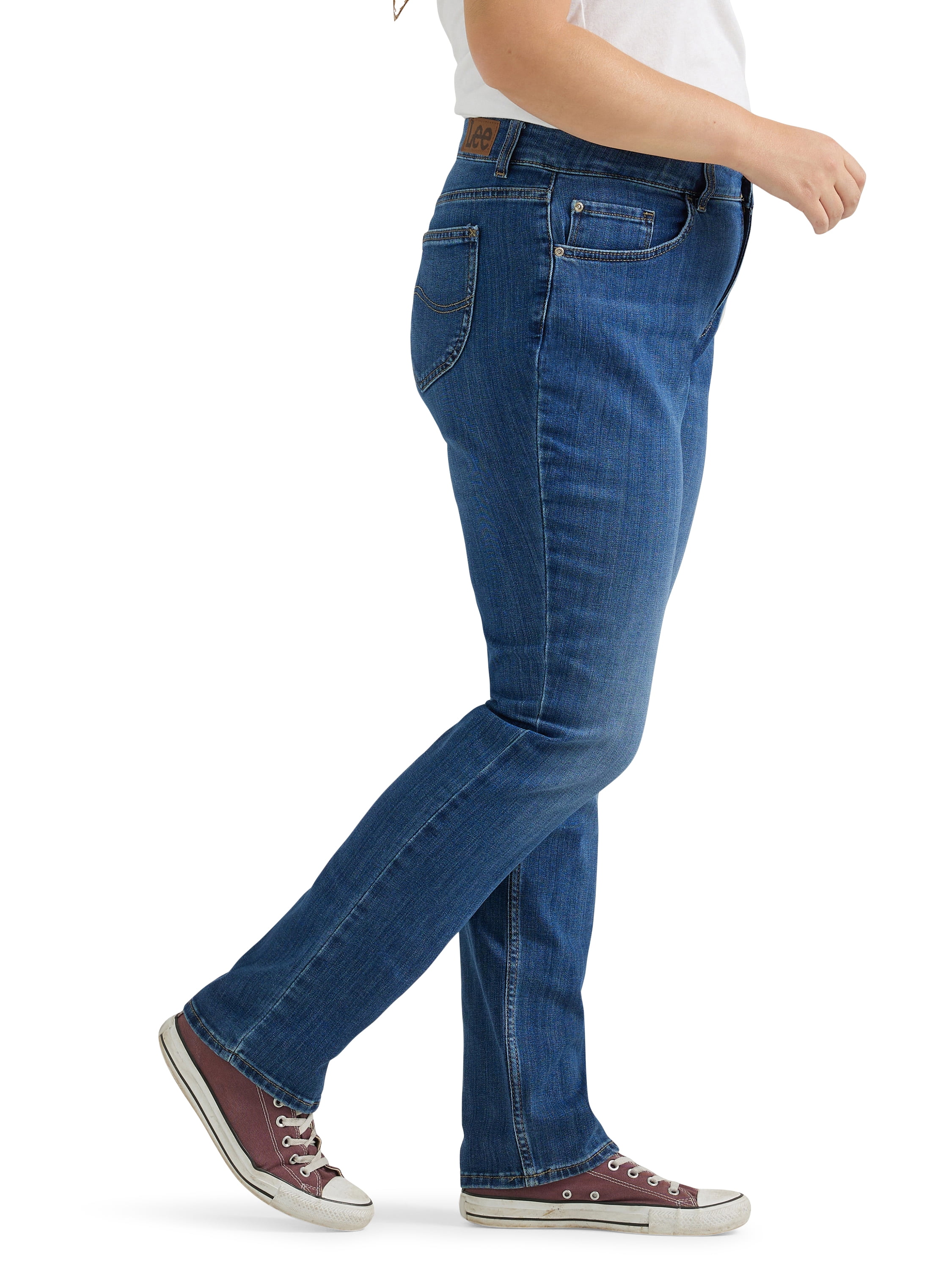 Lee Women's Plus Midrise Relaxed Fit Straight Leg Jean