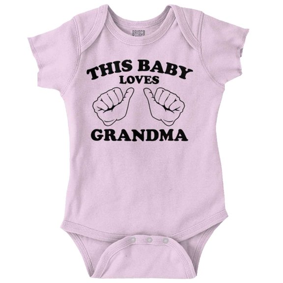 This Baby Loves Grandma Two Thumbs Romper Boys or Girls Infant Baby Brisco Brands 12M