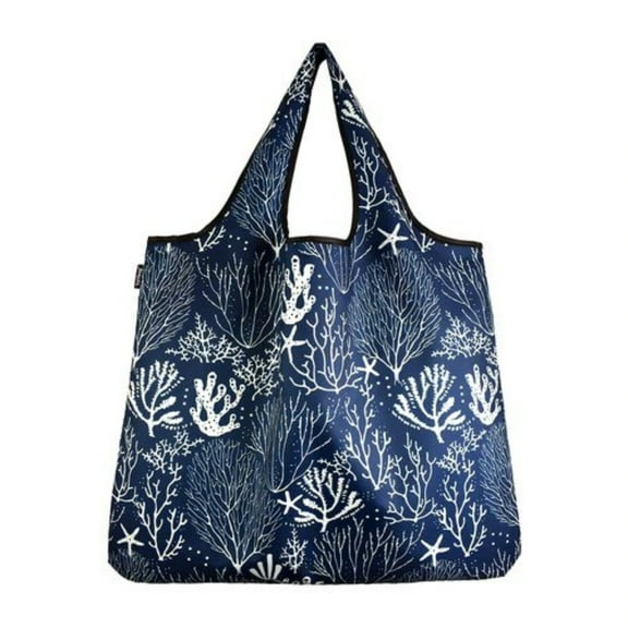 YaYbag JUMBO Size, Fashionable Reusable Shopping Bags, Reusable Grocery Bags, Reusable Produce Bags, Washable Reusable Bags, Foldable Reusable Bags, 55 lbs Heavy Duty, Coral Reef