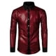 thumbnail image 2 of pstuiky camisetas de manga larga para hombre, Camisa blusa informal de manga larga con cuello vuelto y botones de patchwork para hombre Tops de hombre l, 2 of 3