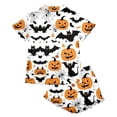 thumbnail image 6 of Halloween Pajama Set for Women Halloween Print Short Sleeve Top and Shorts 2 Piece Separate Casual Sleep Loungewear, 6 of 7