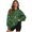 Green Clover Pattern, variant on Cozy Womens Sweatshirts for Office Volleyball, Polyester Loose Fit Sweater with Comfortable, Green Clover Pattern, Size L