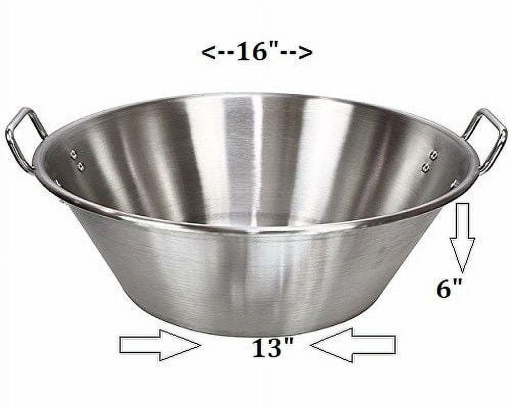 Alpine Cuisine Stainless Steel Cazo 21x12 Inch, Carnitas Wok Comal