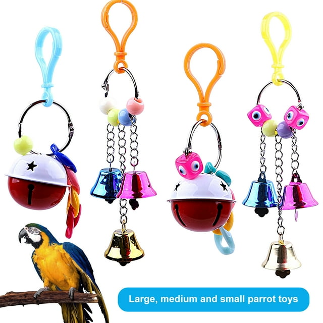 Wharick Pet Parrot Toy Bird Toys Hanging Bells Toy for Macaws Parakeet