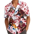 thumbnail image 5 of Funny Camping Bigfoot Tropical American US Flag Hawaiian Shirt Patriotic Button Down Short Sleeve Shirt, 5 of 7