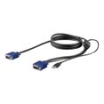 thumbnail image 1 of StarTech.com 6 Pieds (1.8 m) USB KVM Cable for StarTech.com Rackmount Consoles VGA and USB KVM Console Cable (RKCONSUV6) - Câble Vidéo / USB - mini-VGA (m) vers USB, HD-15 (VGA) (m) - 6 Pieds - pour P/N : RKCONS1701, RKCONS1708K, RKCONS1716K, RKCONS17HD, RKCONS1908K, Rkcons, 1 of 5