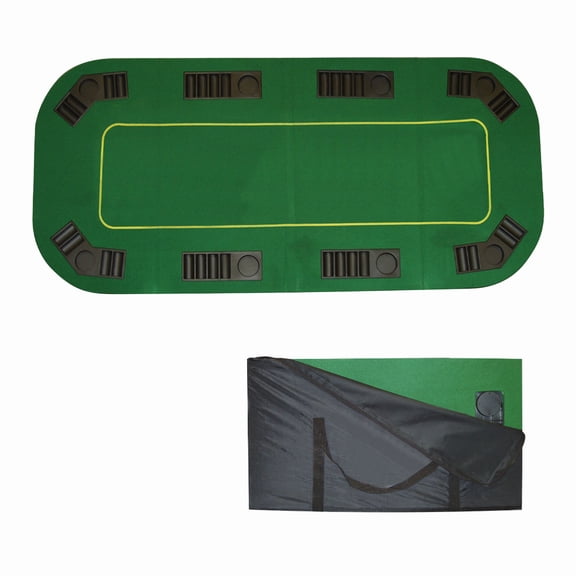Rockin’ Rollers Poker Felt Tabletop– 8 Player Oval Topper & Chip Trays