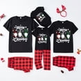 thumbnail image 1 of Conjunto de pijamas navideños familiares con estampado de dibujos animados de árbol de Papá Noel, camiseta de manga corta y pantalones largos, 2 piezas, para adultos y niños, fiesta navideña, 1 of 4