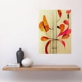 thumbnail image 2 of Abstract Autumnal Boho Leaves and Musical Music Staff Lines Cream Pink Copper Yellow Large Wall Art Poster Print Thick Paper 18X24 Inch, 2 of 5