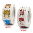 thumbnail image 1 of 500 pegatinas redondas de animales terrestres, patrones con línea perforada para niños para recuerdo de fiesta (versión ampliada, cada una mide 3,8 cm de diámetro), 1 of 5