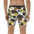 thumbnail image 4 of Rateoe Black Cow Sunflowers Print Men’s Underwear Boxer Briefs Soft Comfortable Underwear Boxer Briefs, Long Leg Briefs,Anti-chafing Boxer Briefs, 4 of 7