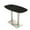 Black Cypress w/Silver Base, variant on 60" Small Arc Boat Bistro Height Table Square Double Base Bar Table