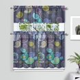 thumbnail image 2 of Kitchen Curtains 36 Inch Short - 3 Panel Set, Seashell Starfish Nautical Print, Rod Pocket Window Curtain for Tropical Beach Farmhouse, Sea Coral Cute Design, Easy Wash, 2 of 6