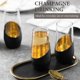 thumbnail image 3 of Set MyGift de 4 Copas de Champán sin Tallo 325ml Negro y Dorado, 3 of 7