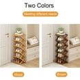 thumbnail image 4 of Buric 6 Tier Flexible Combination Shoe Rack, Shoe Organizer, Freestanding Small Shoe Rack, Stackable Nan Bamboo Shoe Rack Organizer, Brown, 4 of 11