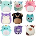 thumbnail image 3 of Squishmallow oficial de Kellytoy Plush Farm Squad Squishy Soft Plush Toy (Vaca Belana (Pañuelo Verde), 11 pulgadas), 3 of 3