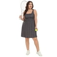 thumbnail image 2 of HDE Womens Plus Size Tennis Athletic Workout Dress with Built-in Shorts & Bra Black Ditsy Floral - 18, 2 of 6