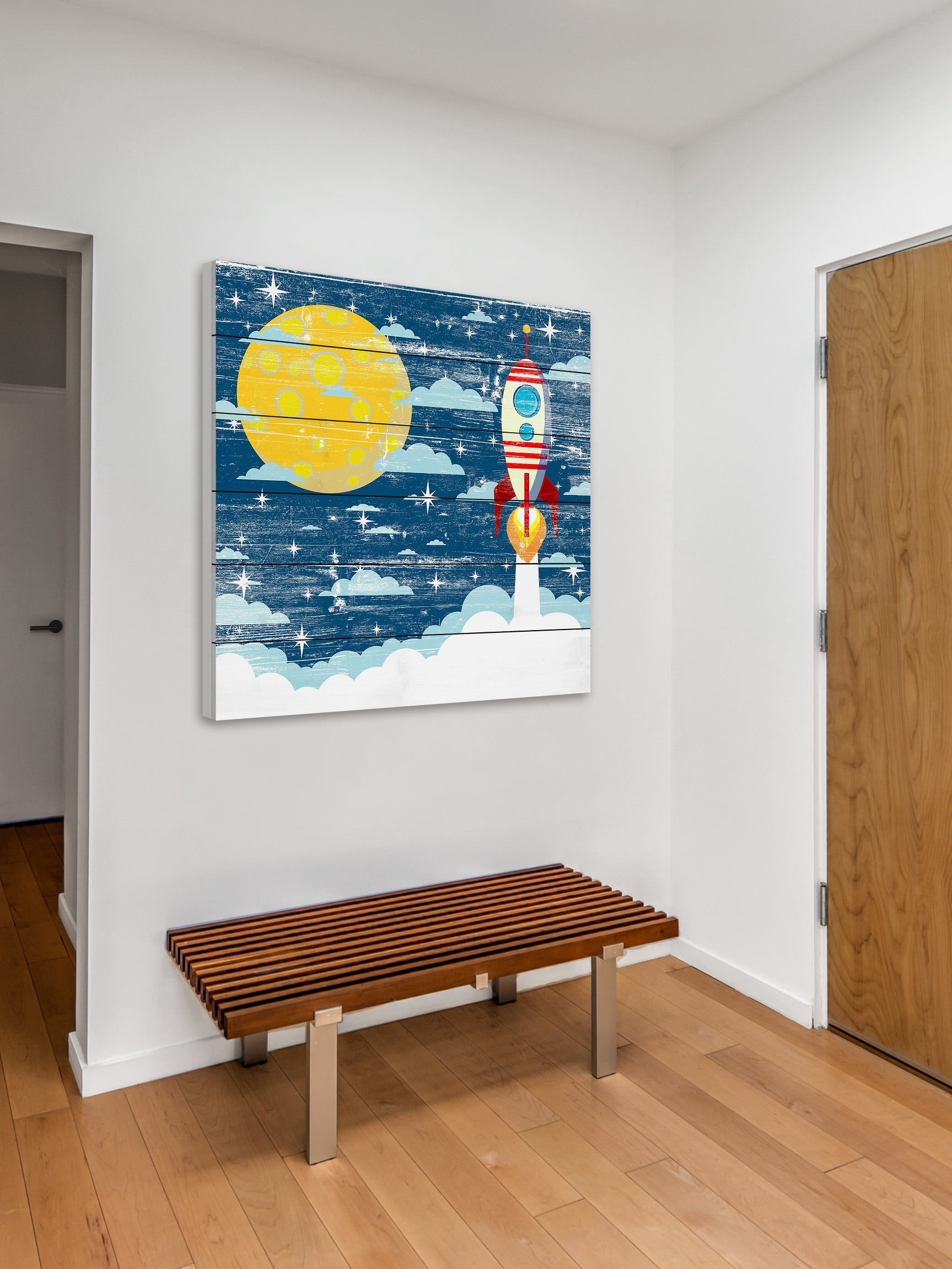 "Blast Away" Painting Print on White Wood