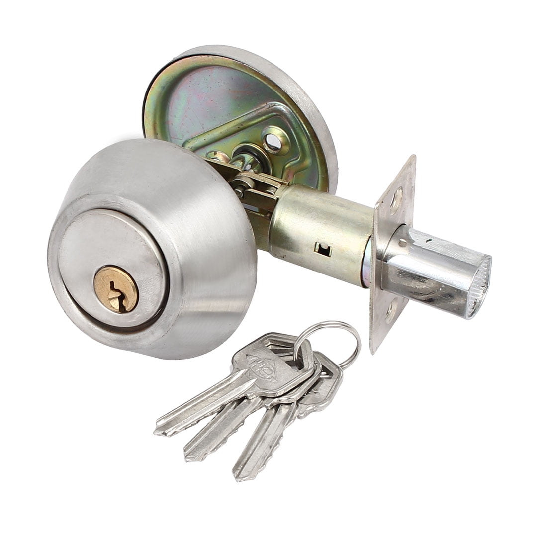 Unique Bargains Bedroom Bathroom Door Metal Security Round Lock Lockset 88mmx64mm w Keys Walmart