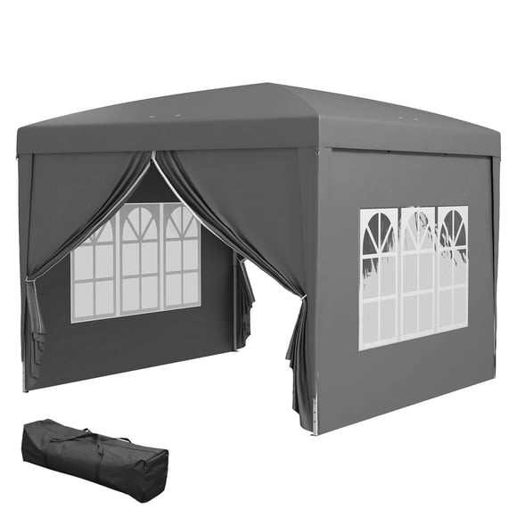 CoSoTower 10'x10' Outdoor Pop Up Party Tent Wedding Gazebo Canopy with Carrying Bag (Grey)