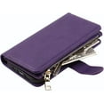 thumbnail image 4 of iPhone 12 Pro Max Phone Case Wallet for Women Men with Credit Card Holder, iPhone 12 Pro Max Crossbody Case with Strap Shoulder Lanyard, Zipper Pocket PU Leather Cases,6.7 Inch Purple, 4 of 14