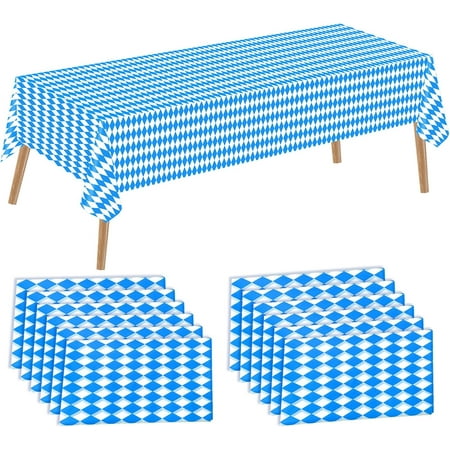 ASTARON 12 pcs Oktoberfest Tablecloth 137x274cm Rectangular Party Table Cover for German Party Decorations
