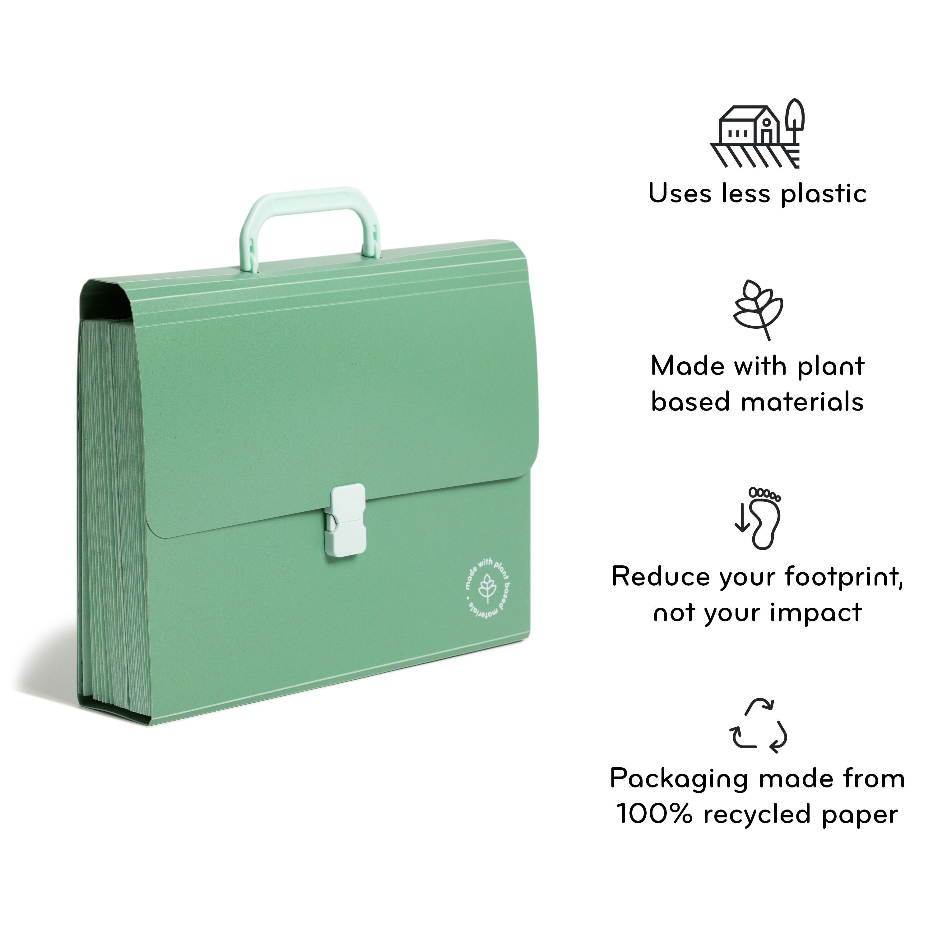 (2 pack) U Brands U-Eco Expanding Accordion File Folder, 26 Pockets, Green and Mint, Letter Size, 1 Count