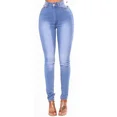 thumbnail image 5 of Pantalones vaqueros ajustados y elásticos para mujer, a la moda de cintura alta pantalón de mezclilla, informal, para ir a la oficina, para las cuatro estaciones, 5 of 5