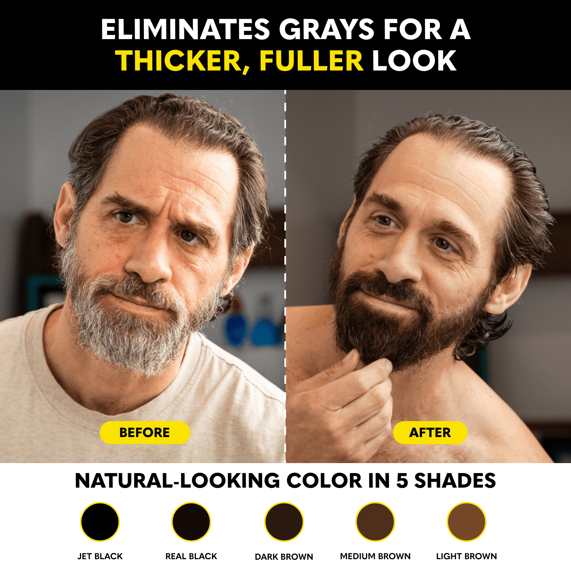The Beard Club Permanent Hair and Beard Dye for Men, Reusable 5 Minute Color Kit, Dark Brown