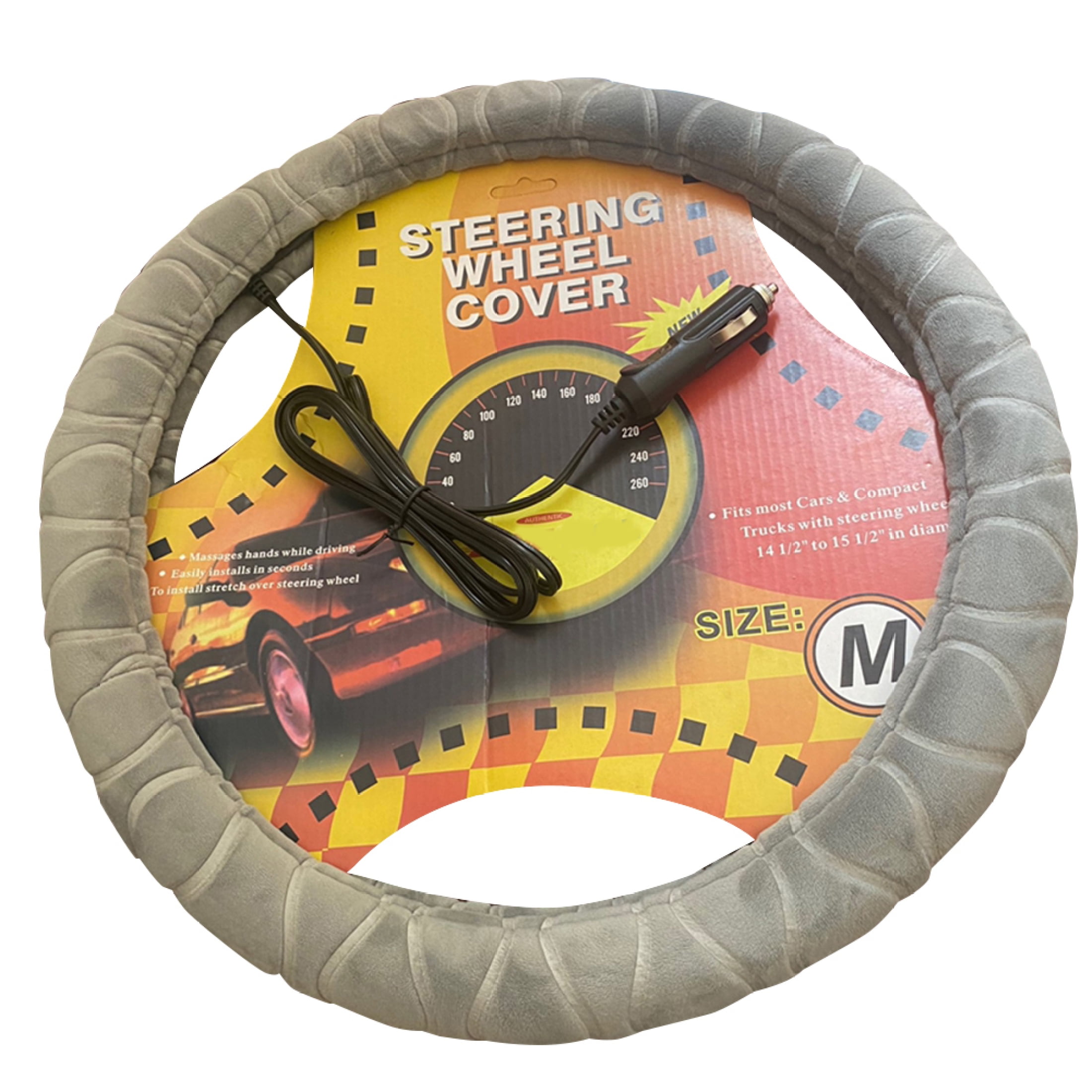 MoreChioce Heated Steering Wheel Cover Winter Suede Warmth Steering