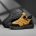 thumbnail image 4 of Willtoo Hiking Boots for Men Button Mid‑Top Comfortable Shoes, Non‑Slip Lightweight Outdoors Trekking Sneakers, Shock‑Absorbing Casual Footwear for Camping Hiking Daily Outdoor Activities, 4 of 5
