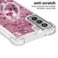 thumbnail image 3 of Funda para Samsung Galaxy S21 FE 5G con Brillo Líquido Flotante, Purpurina, Parachoques y Anillo Giratorio Soporte, 3 of 5