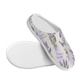 thumbnail image 3 of Daiia Lavender Flowers Print Women’s Fuzzy Slippers Memory Foam Lightweight House Shoes Cozy Loafer Flannel House Shoes-46/47, 3 of 7