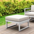 thumbnail image 2 of Compamia Ottoman Mykonos Blanc avec Tissu Acrylique Coussin Naturel, 2 of 3